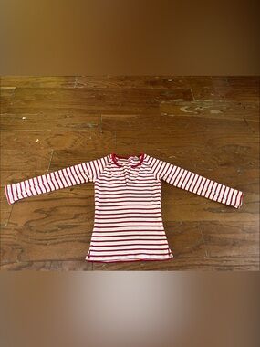 Vintage TILT Small Red And white Stripes Grommets and V Neck Y2K